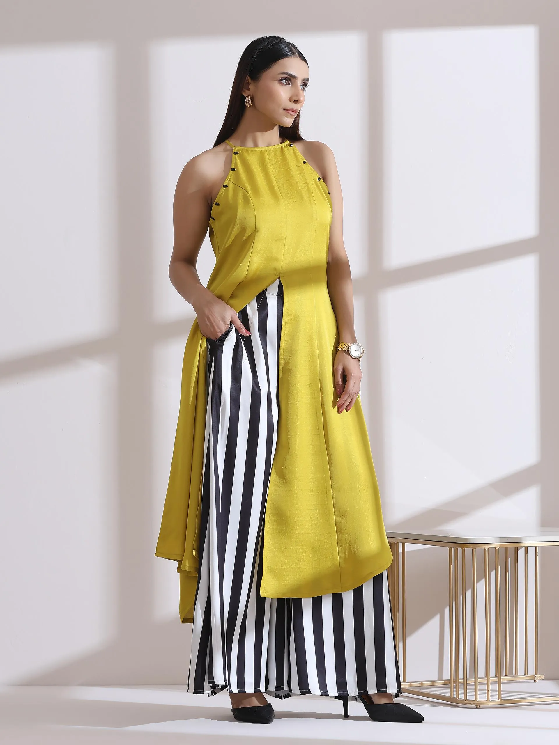 1 Pc Satin Zebra Stripe Plazzo Pant