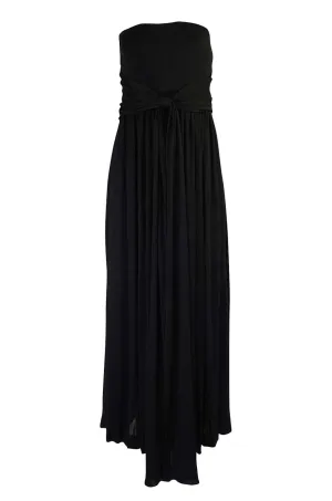 1970s Donald Brooks Black Strapless Jersey Swing Dress