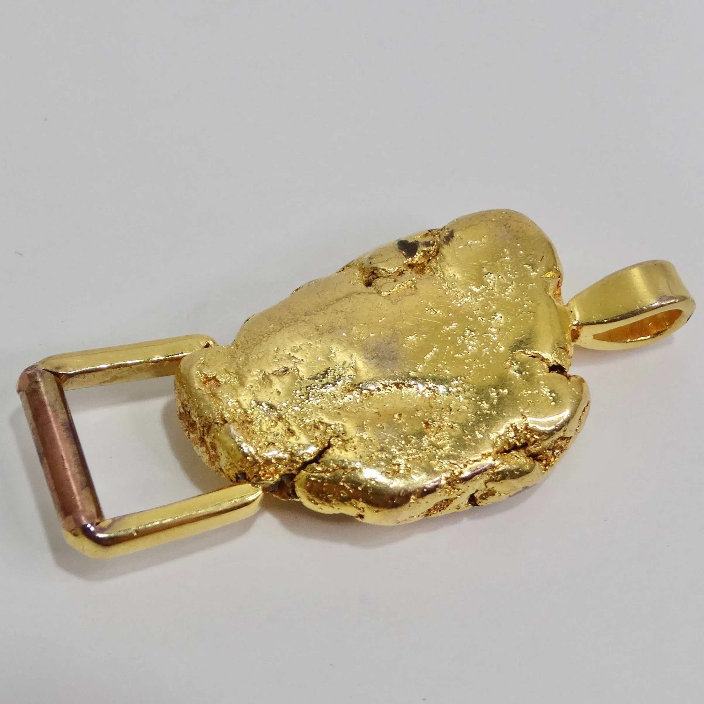24K Gold Plated Nugget Pendent Circa 1980s