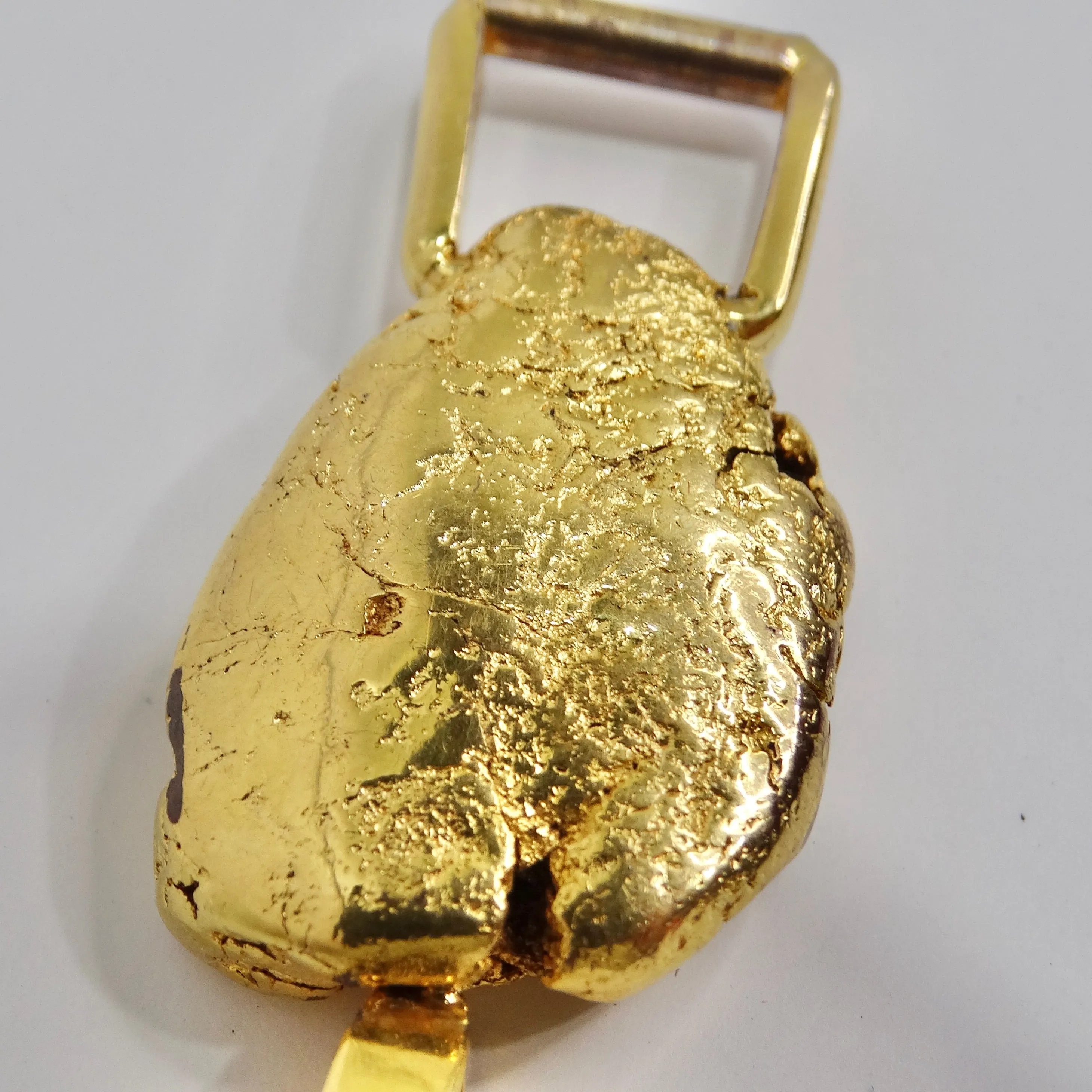 24K Gold Plated Nugget Pendent Circa 1980s