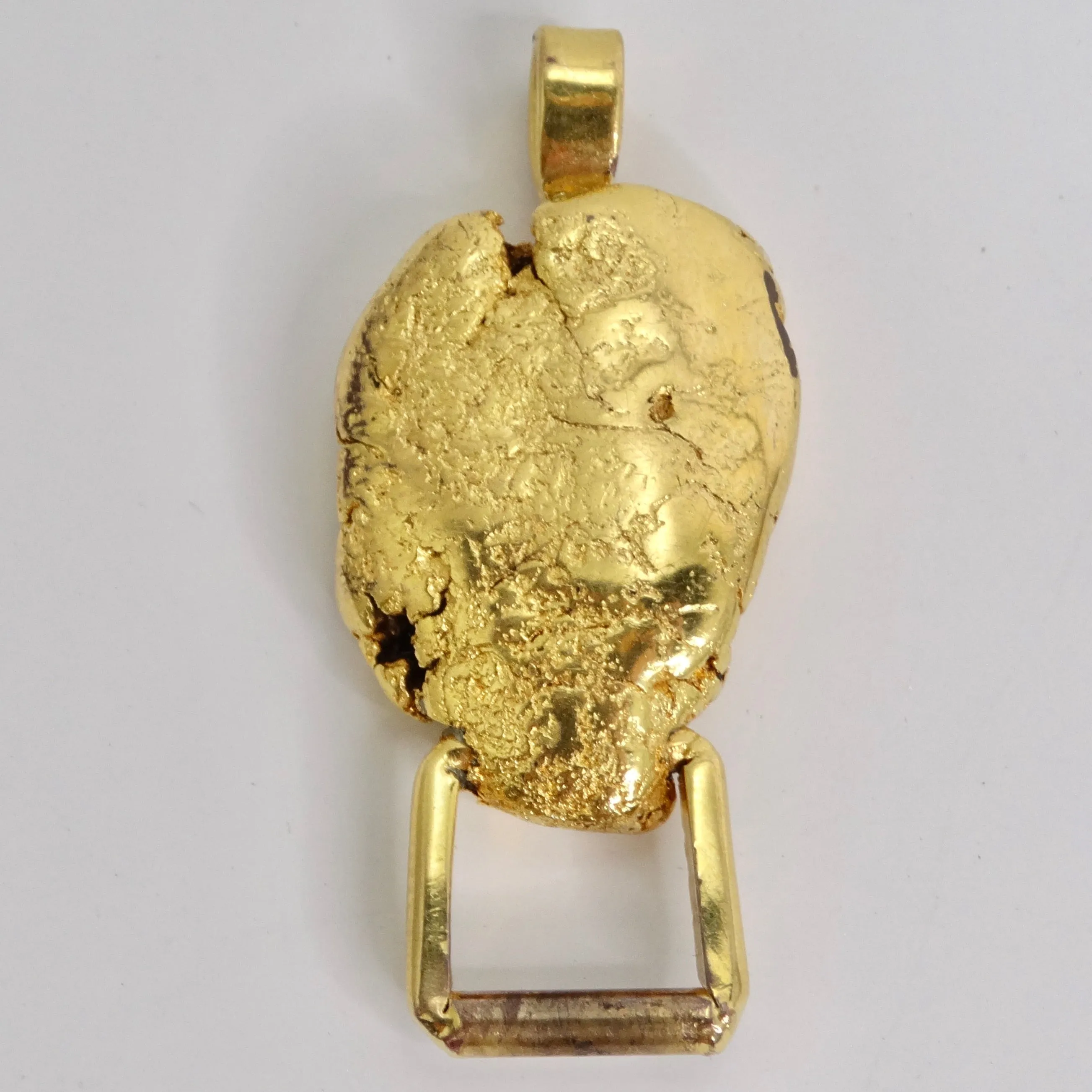 24K Gold Plated Nugget Pendent Circa 1980s