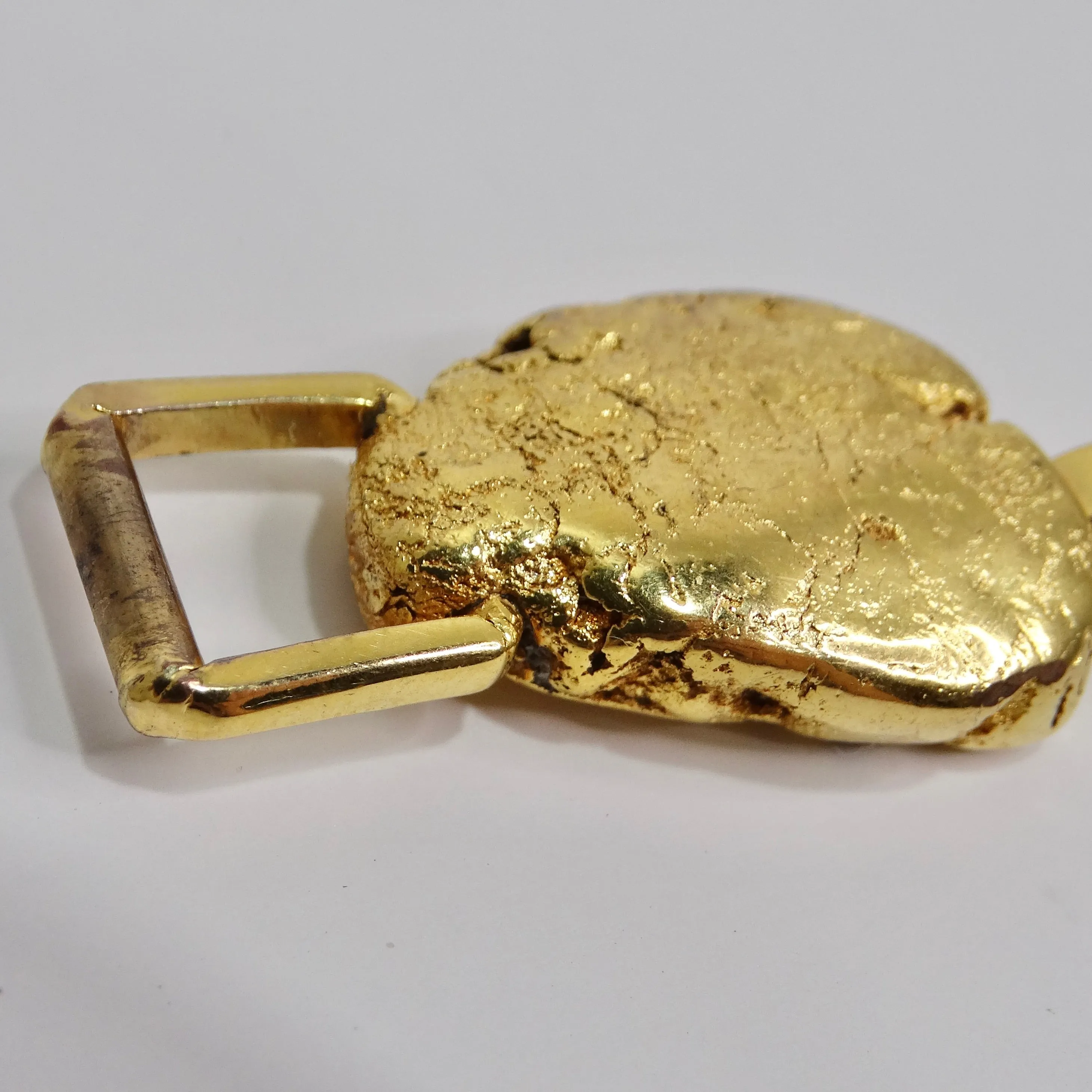 24K Gold Plated Nugget Pendent Circa 1980s