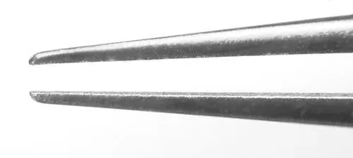 303R 4-185S Tennant Straight Tying Forceps, Extra-Delicate Tips, for 9-0 to 11-0 Sutures, Round Handle, Length 108 mm, Stainless Steel