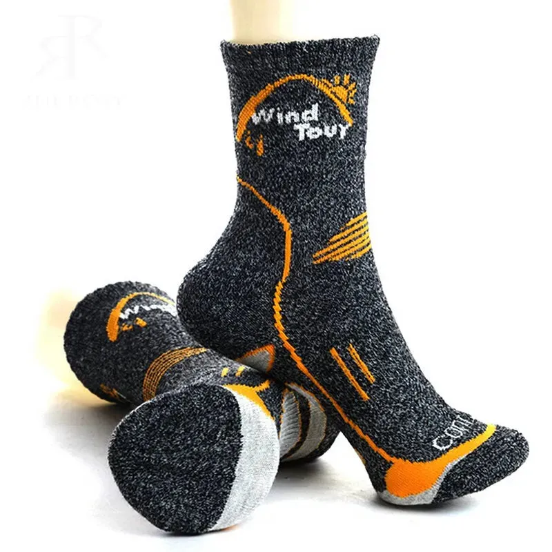 3Pairs Men's Coolmax Socks Men Outdoor Sock Hiking Quick-Drying sport socks Winter Thick Thermal for men women running trekking