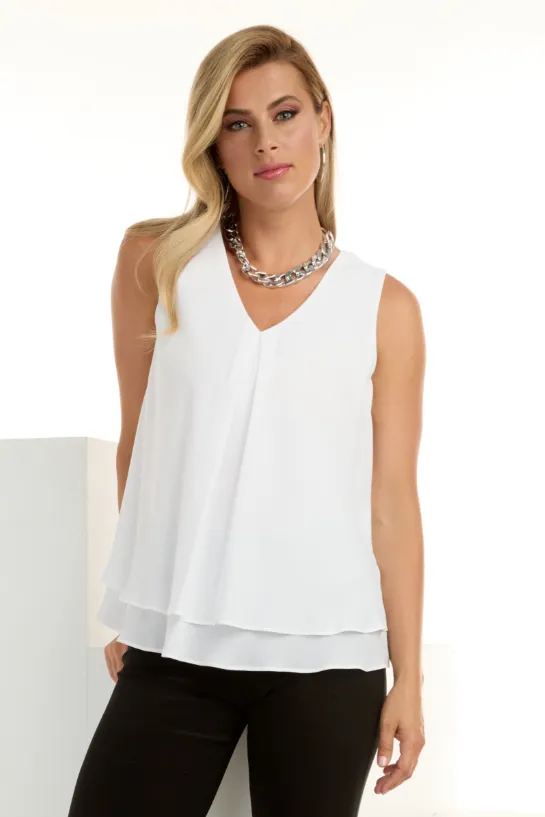61175 - Double Layer V Neck Tank