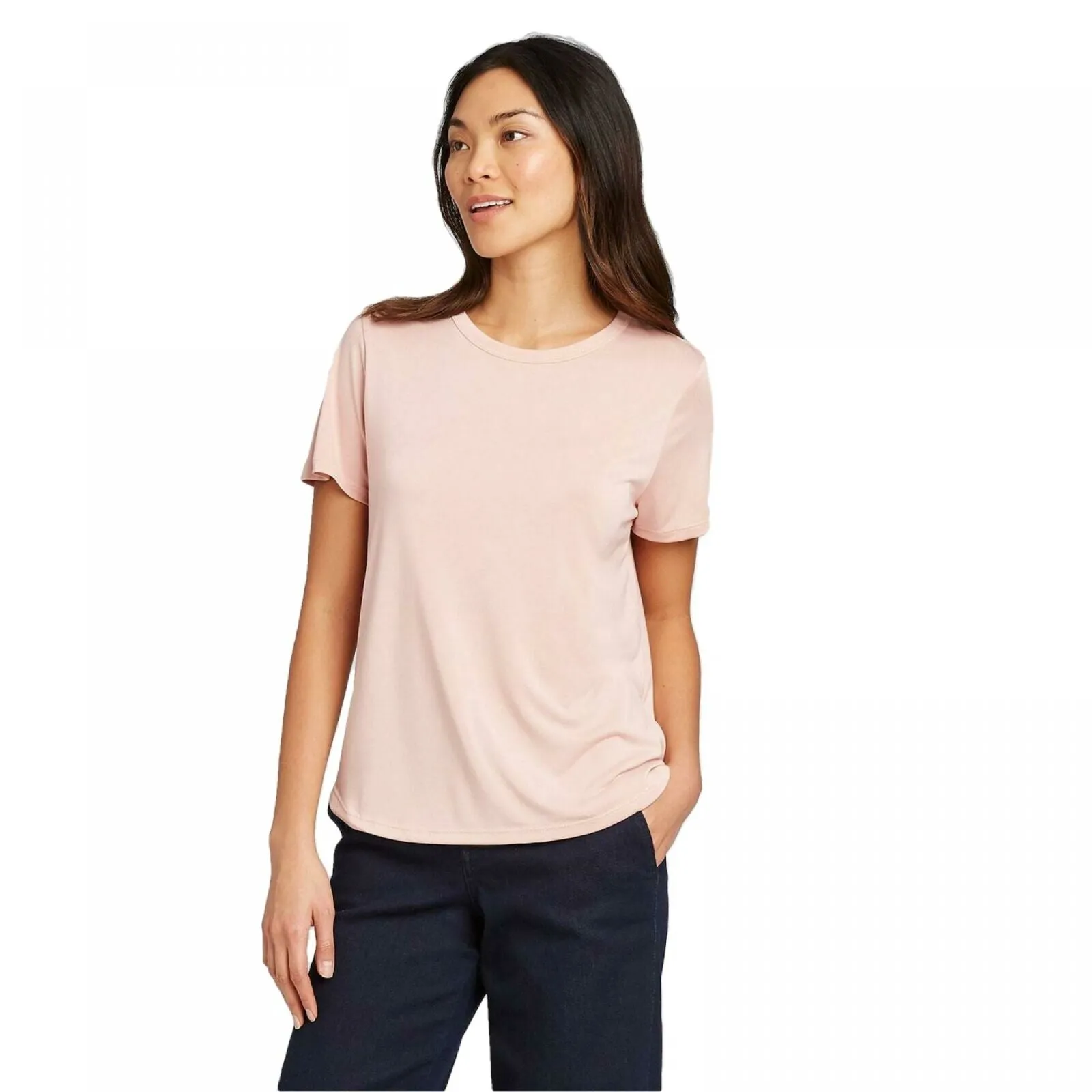 A New Day Women's Casual Fit Short Sleeve Crewneck Sandwash T-Shirt