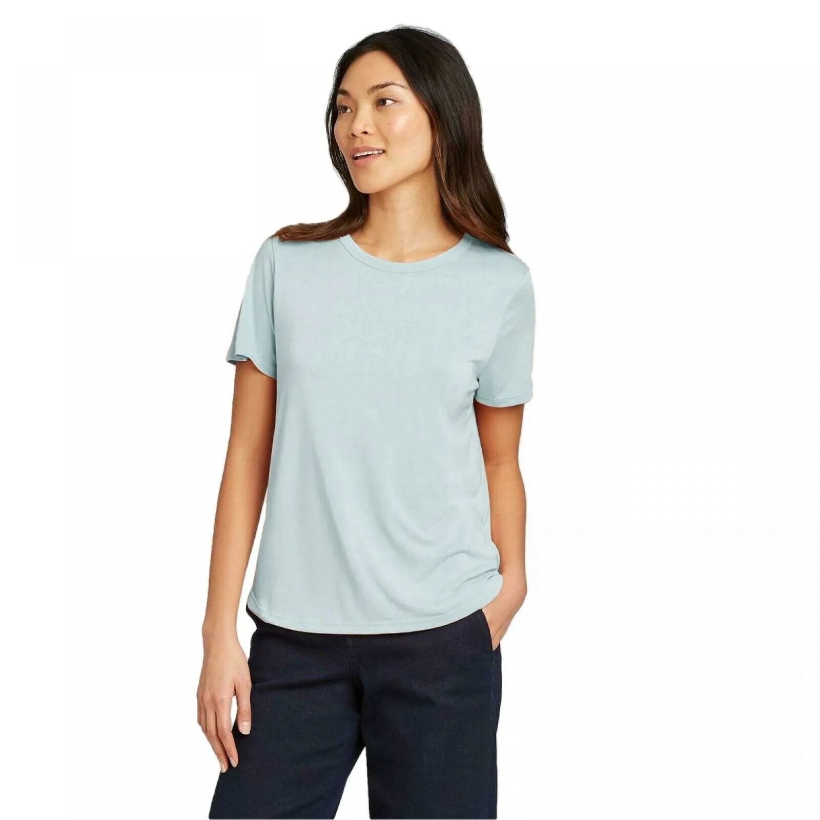 A New Day Women's Casual Fit Short Sleeve Crewneck Sandwash T-Shirt