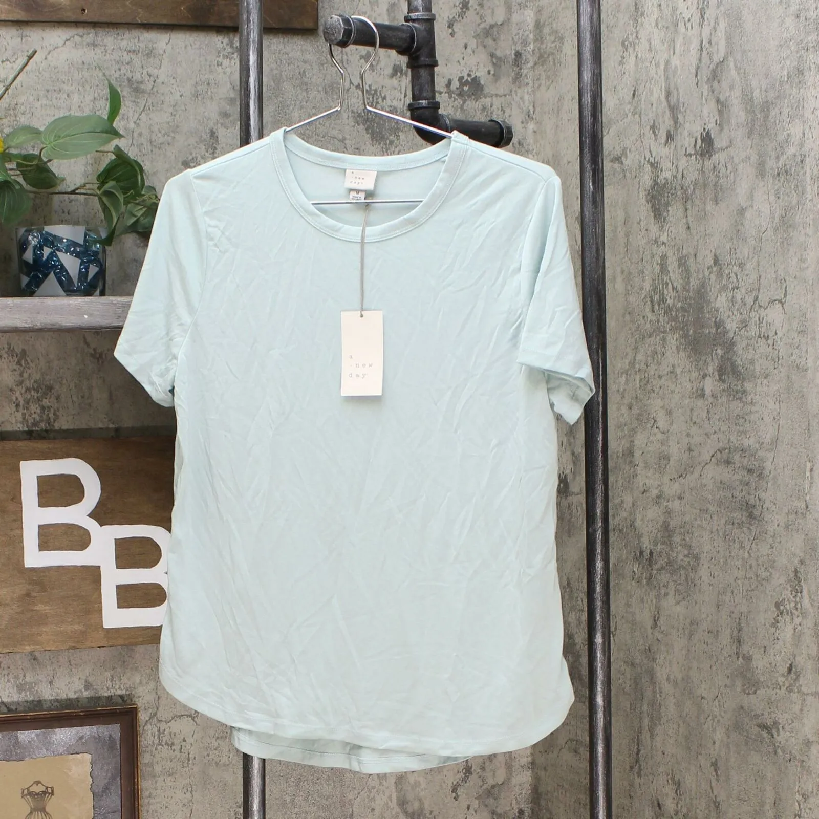 A New Day Women's Casual Fit Short Sleeve Crewneck Sandwash T-Shirt