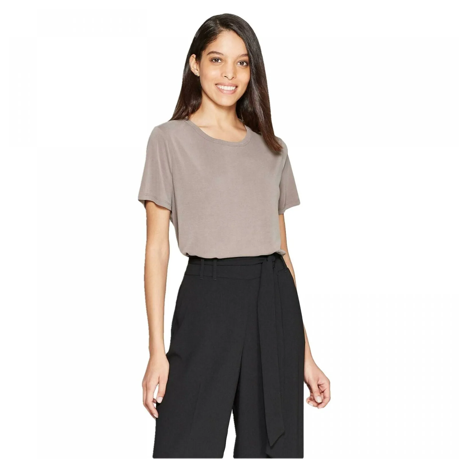 A New Day Women's Casual Fit Short Sleeve Crewneck Sandwash T-Shirt
