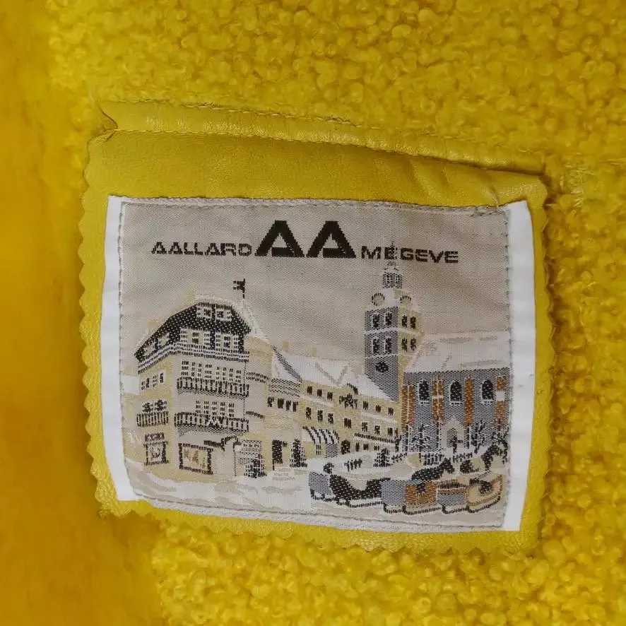 Aallard Megeve Yellow Leather Fur Jacket