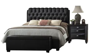 Acme Ireland Eastern King PU Platform Bed in Black 14347EK