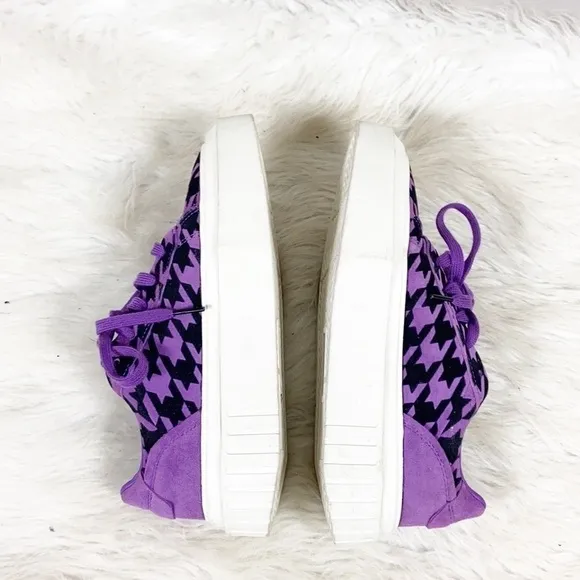Adidas Hypersleek Purple Houndstooth Platform Flatform Sneaker Size 5.5