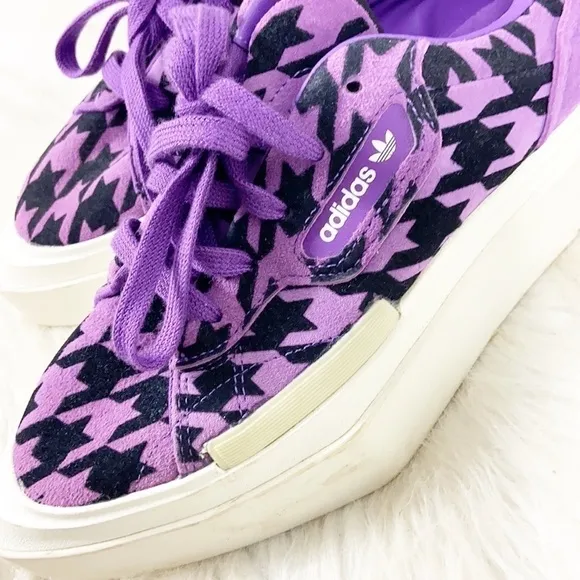 Adidas Hypersleek Purple Houndstooth Platform Flatform Sneaker Size 5.5