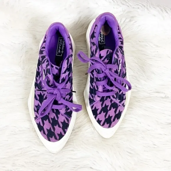 Adidas Hypersleek Purple Houndstooth Platform Flatform Sneaker Size 5.5