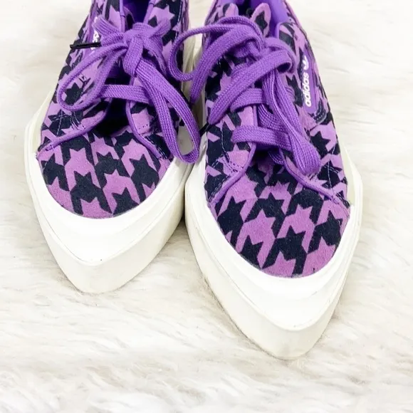 Adidas Hypersleek Purple Houndstooth Platform Flatform Sneaker Size 5.5