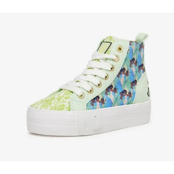 Adorable Disney Princess Tiana Platform High-Top Sneakers Toddler Size 9
