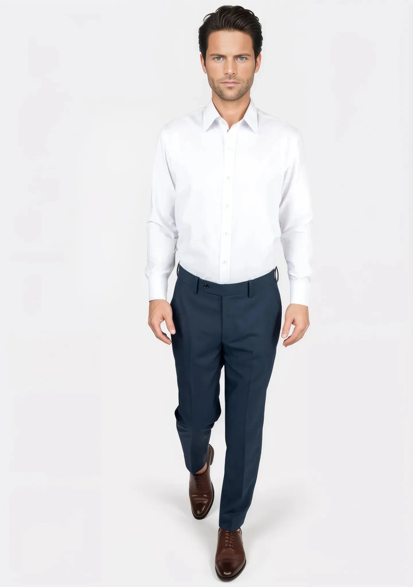 Aegean Blue Sharkskin Pants