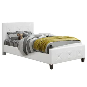 Bebelelo White Queen Bed Frame with Jewels and Crystal Button for Hoom Decor