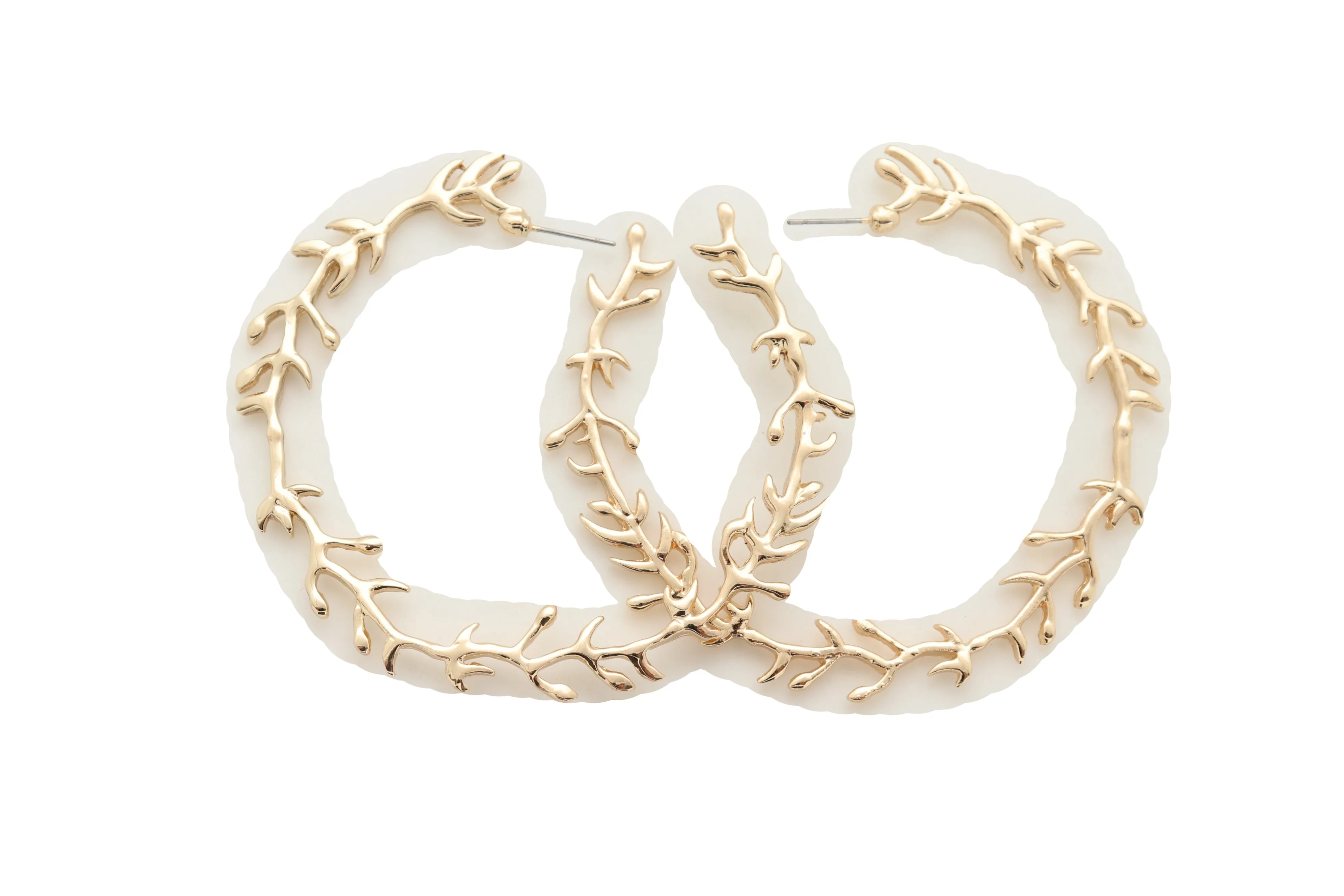 Big Hoop Earrings Fashion Metal Hook Branches Greek Style Elegant Look