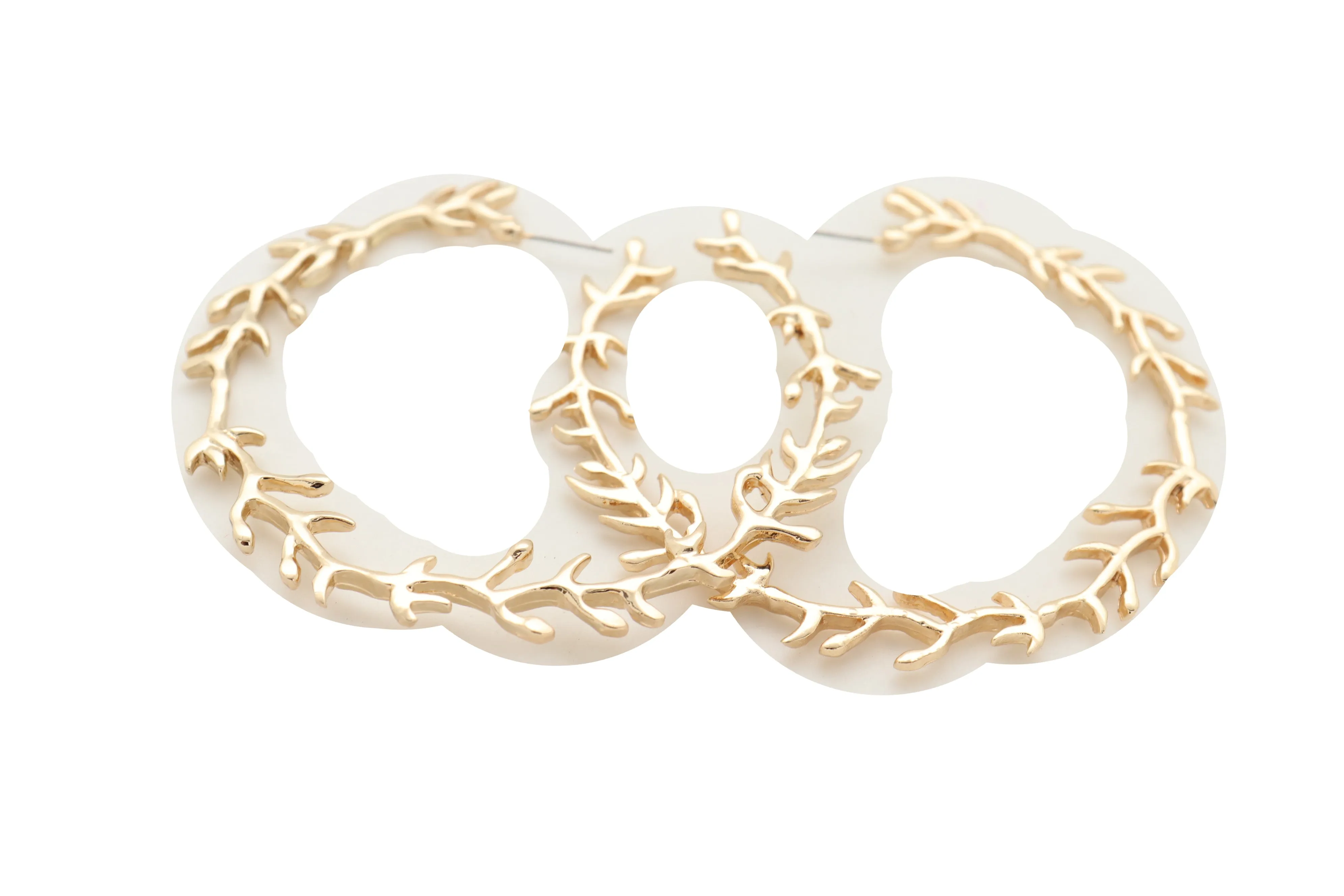 Big Hoop Earrings Fashion Metal Hook Branches Greek Style Elegant Look