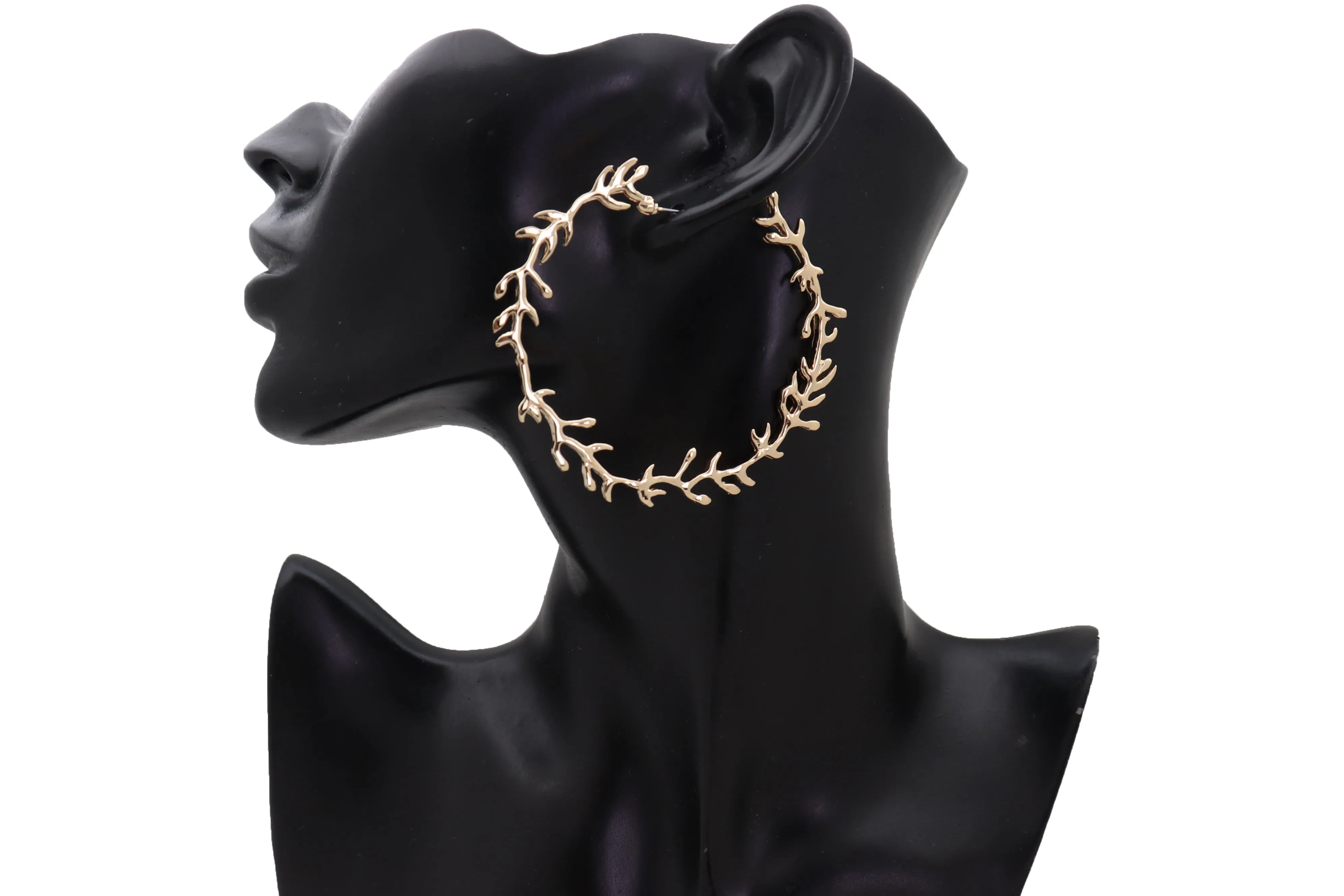 Big Hoop Earrings Fashion Metal Hook Branches Greek Style Elegant Look