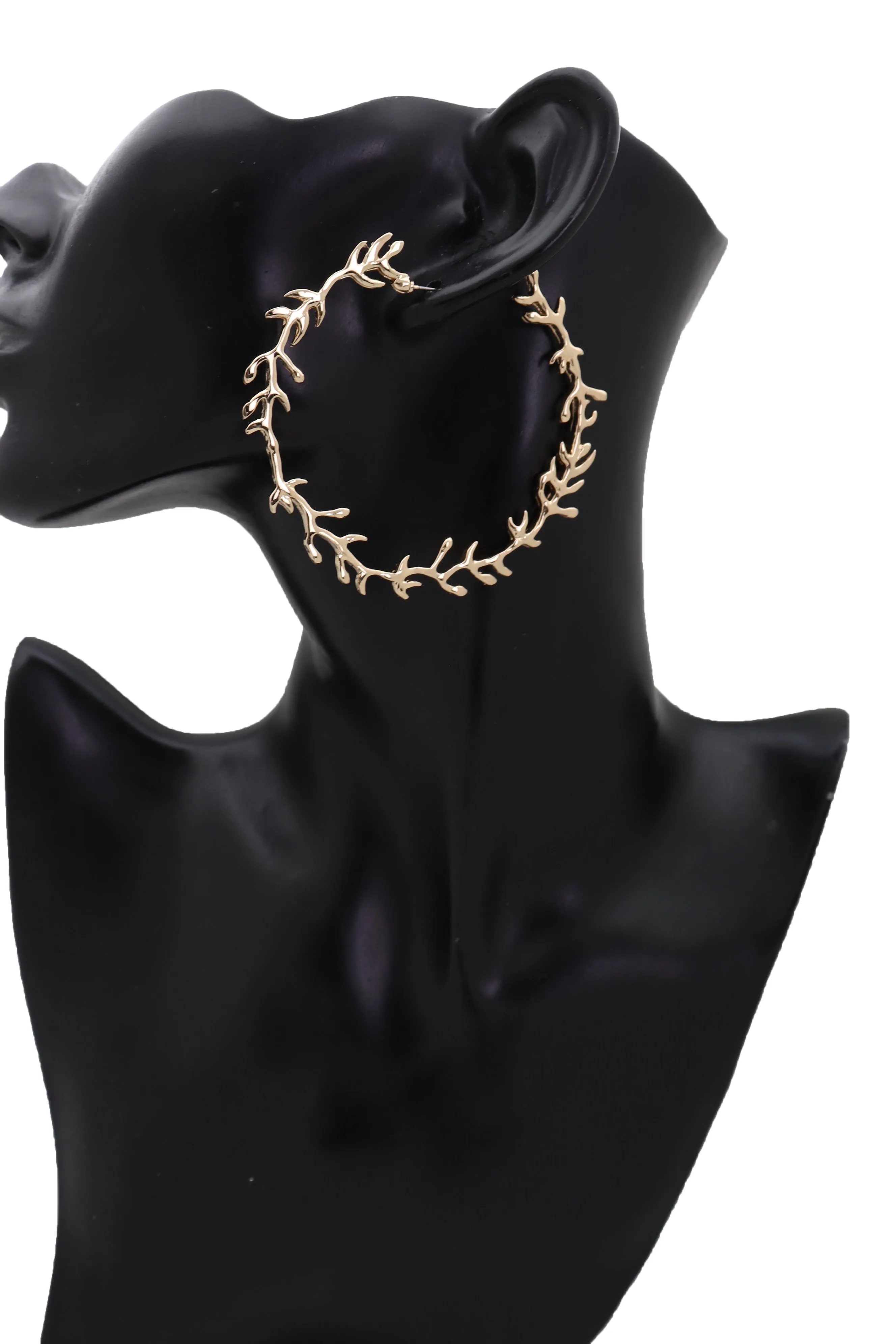 Big Hoop Earrings Fashion Metal Hook Branches Greek Style Elegant Look
