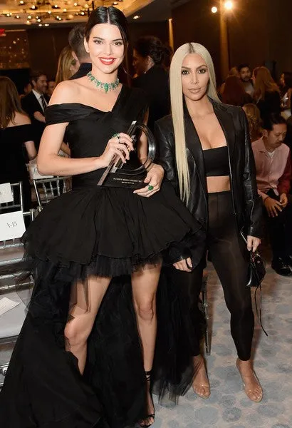 Black Kendall Jenner One Shoulder High Low Prom Celebrity Dress Daily Front Row's Fashion Media Awards