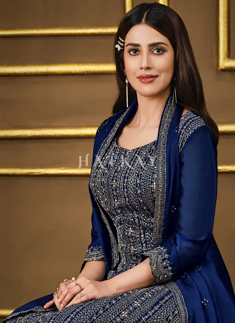 Blue Sequence Embroidered Pakistani Style Salwar Suit