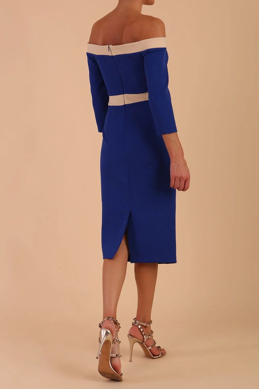 Brittany Off Shoulder Bow detail Pencil Dress