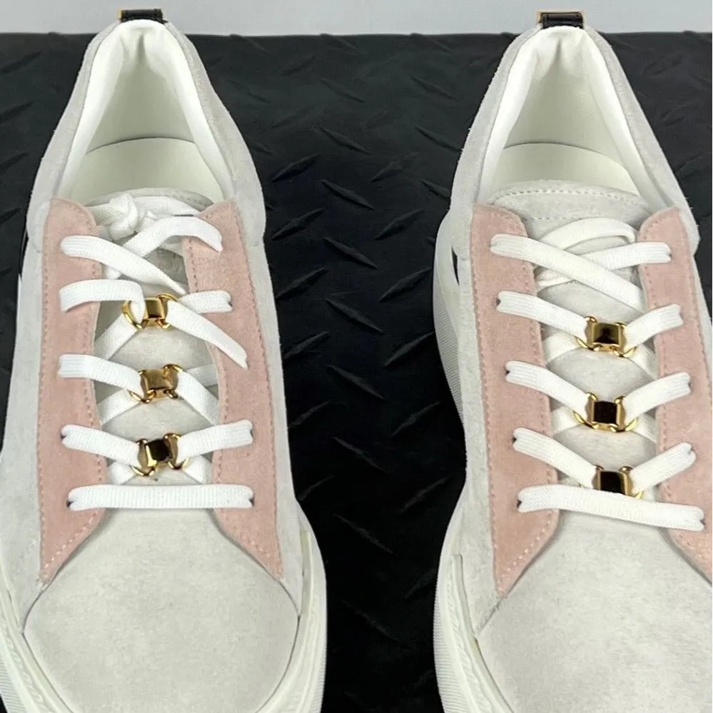 Buscemi Womens Ninna White Trio Leather Sneakers SAMPLE
