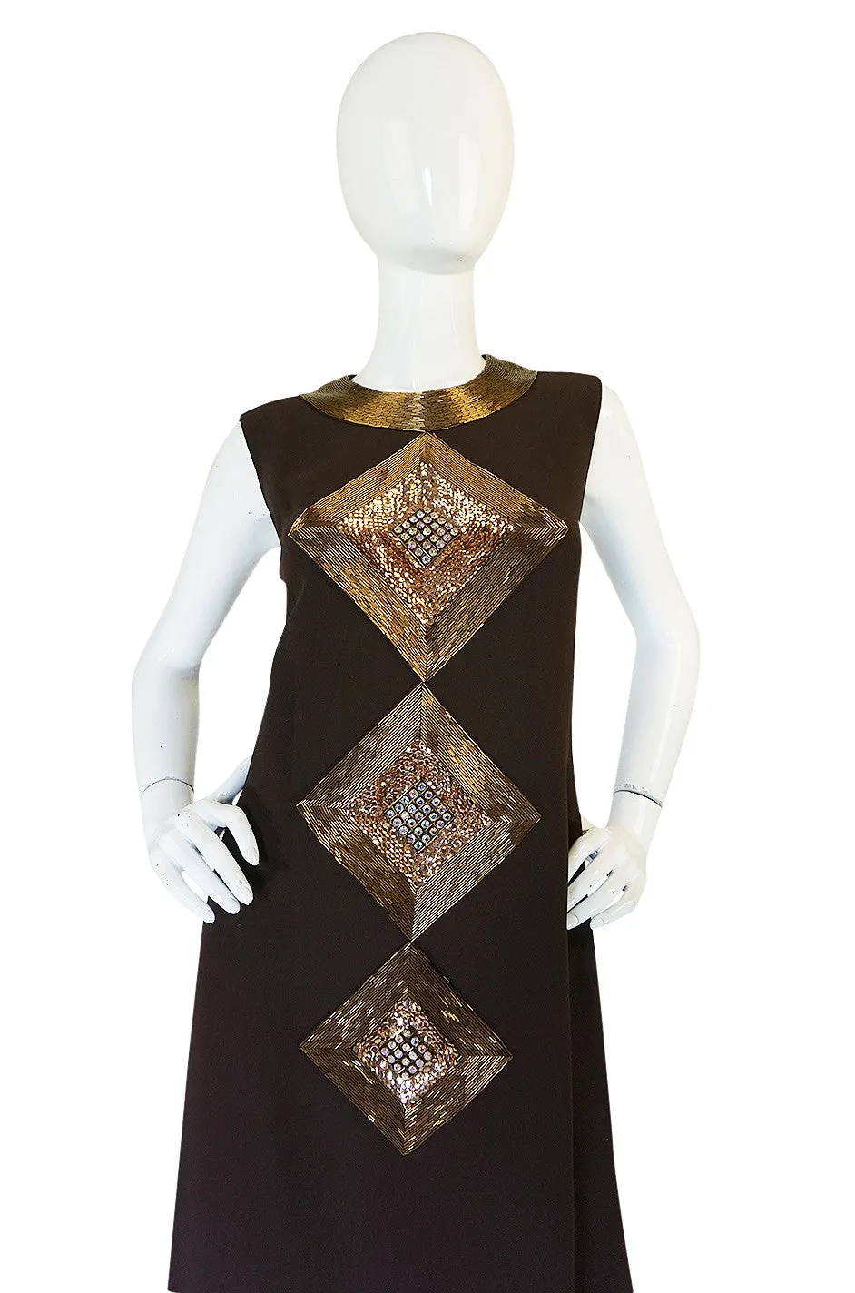 c1969 Possible Pierre Cardin Beaded Dress & Vest Set
