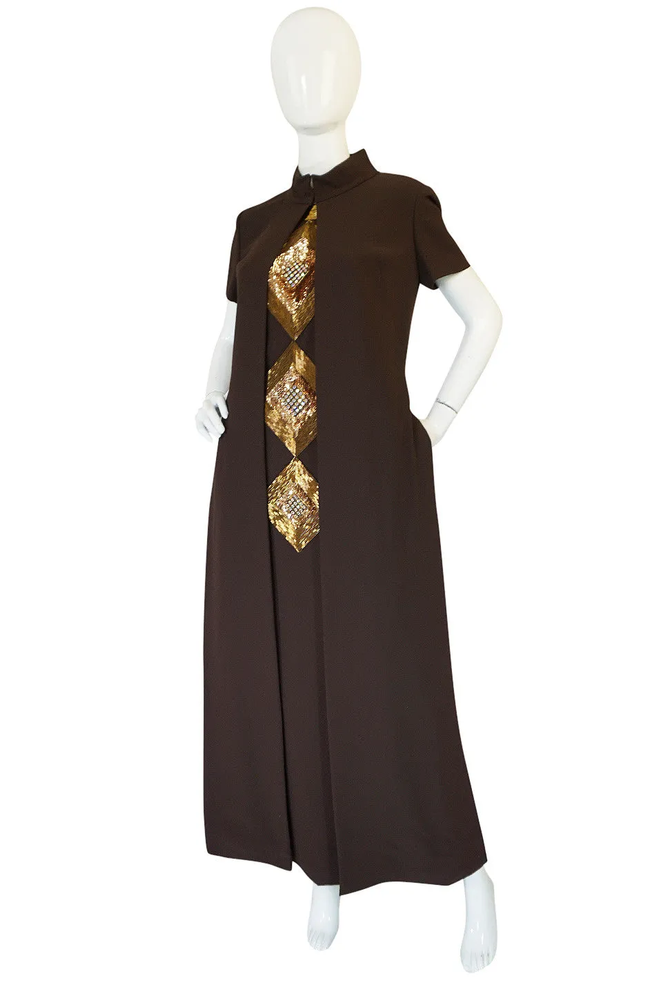 c1969 Possible Pierre Cardin Beaded Dress & Vest Set