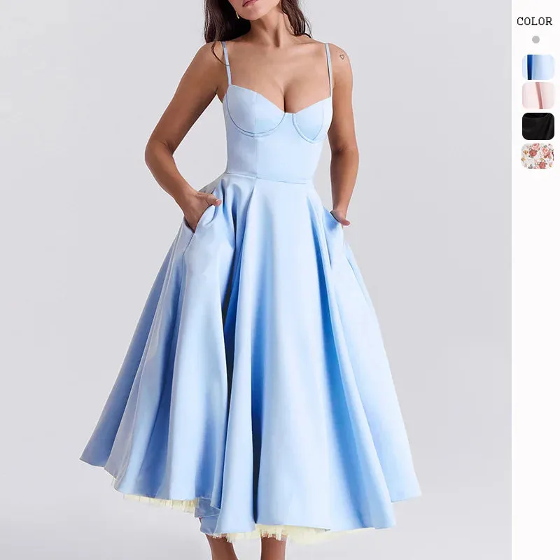 Casual Sleeveless High Waist Party Long Dress