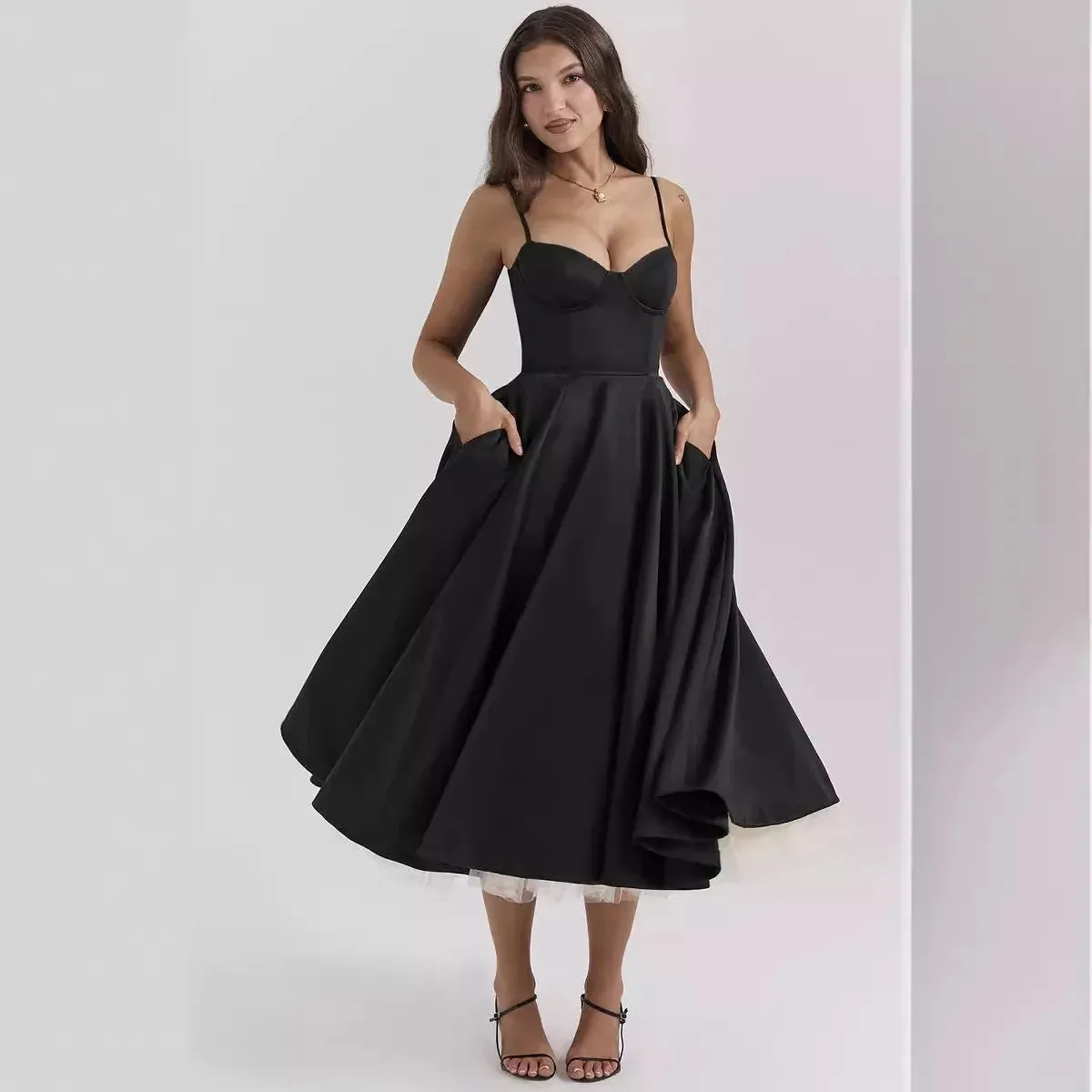 Casual Sleeveless High Waist Party Long Dress