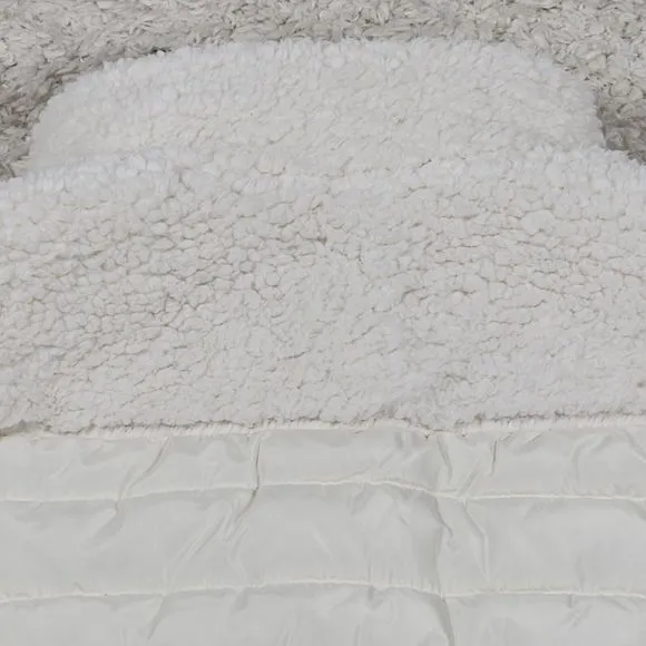 Cavalini Fleece Vest Womens 1X Ivory Zip Logo Sherpa Outerwear Puffer Hiking Top