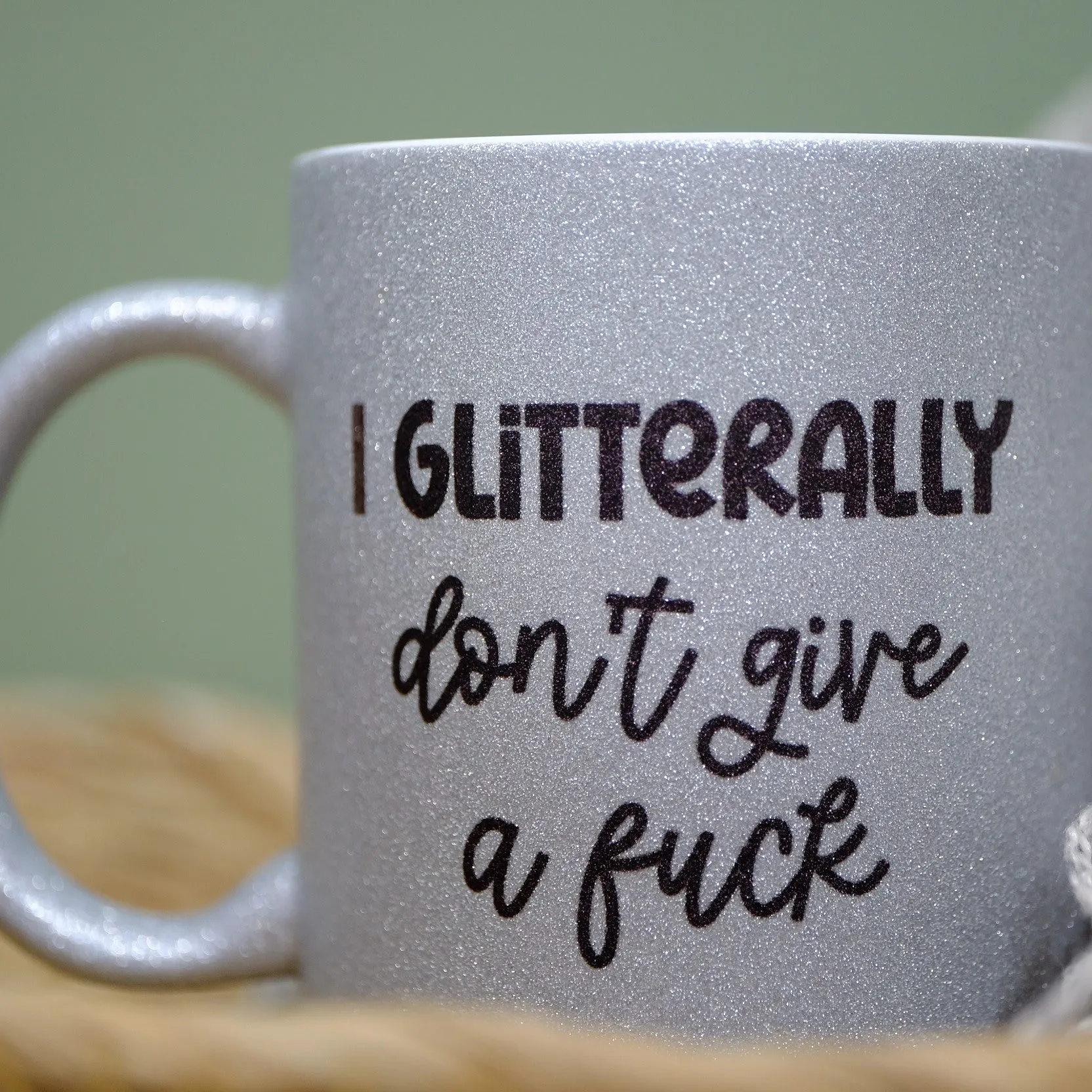 Ceramic Glitter coffee mug 325ml - I Glitterally don't give a f*ck