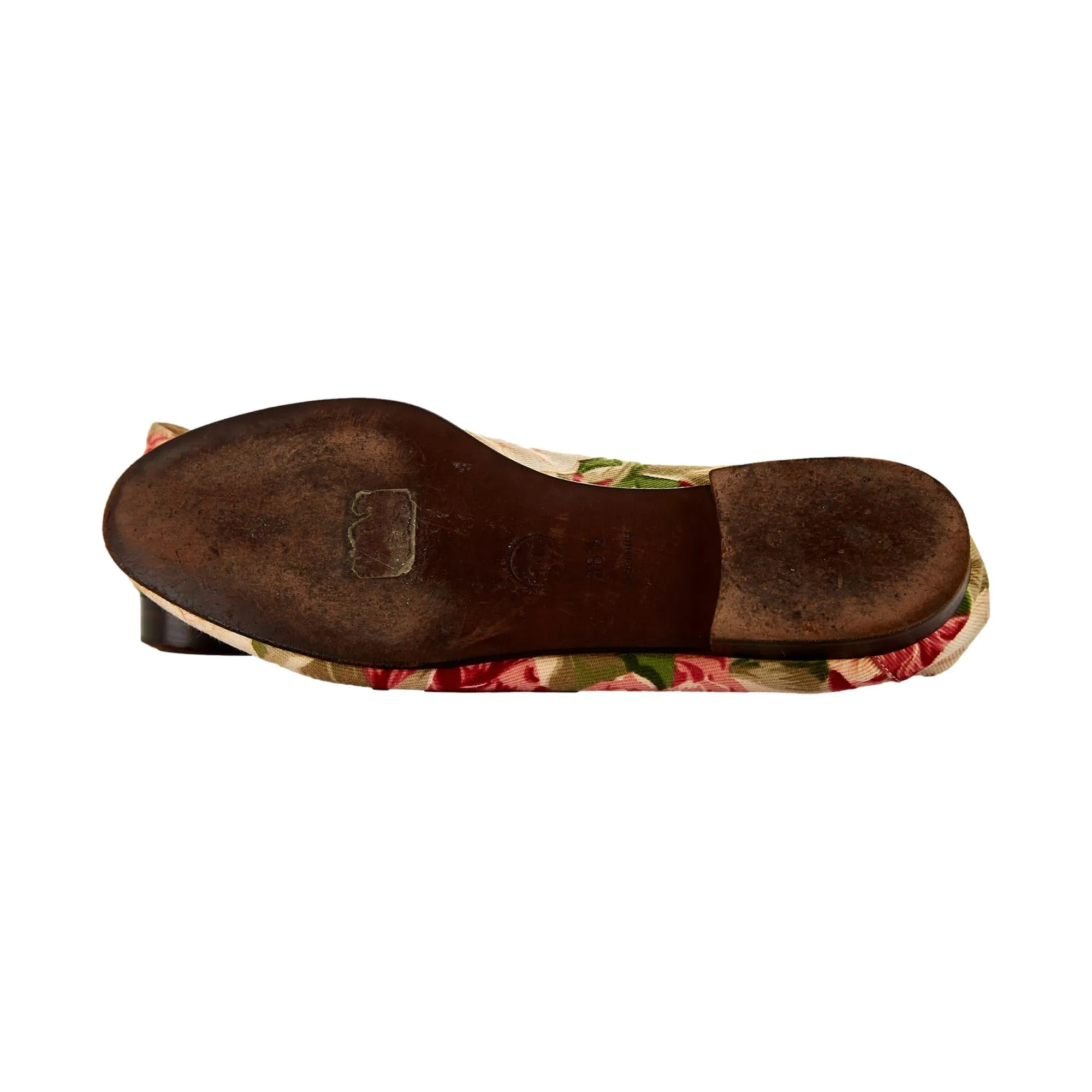 Chanel Floral Print Logo Flats