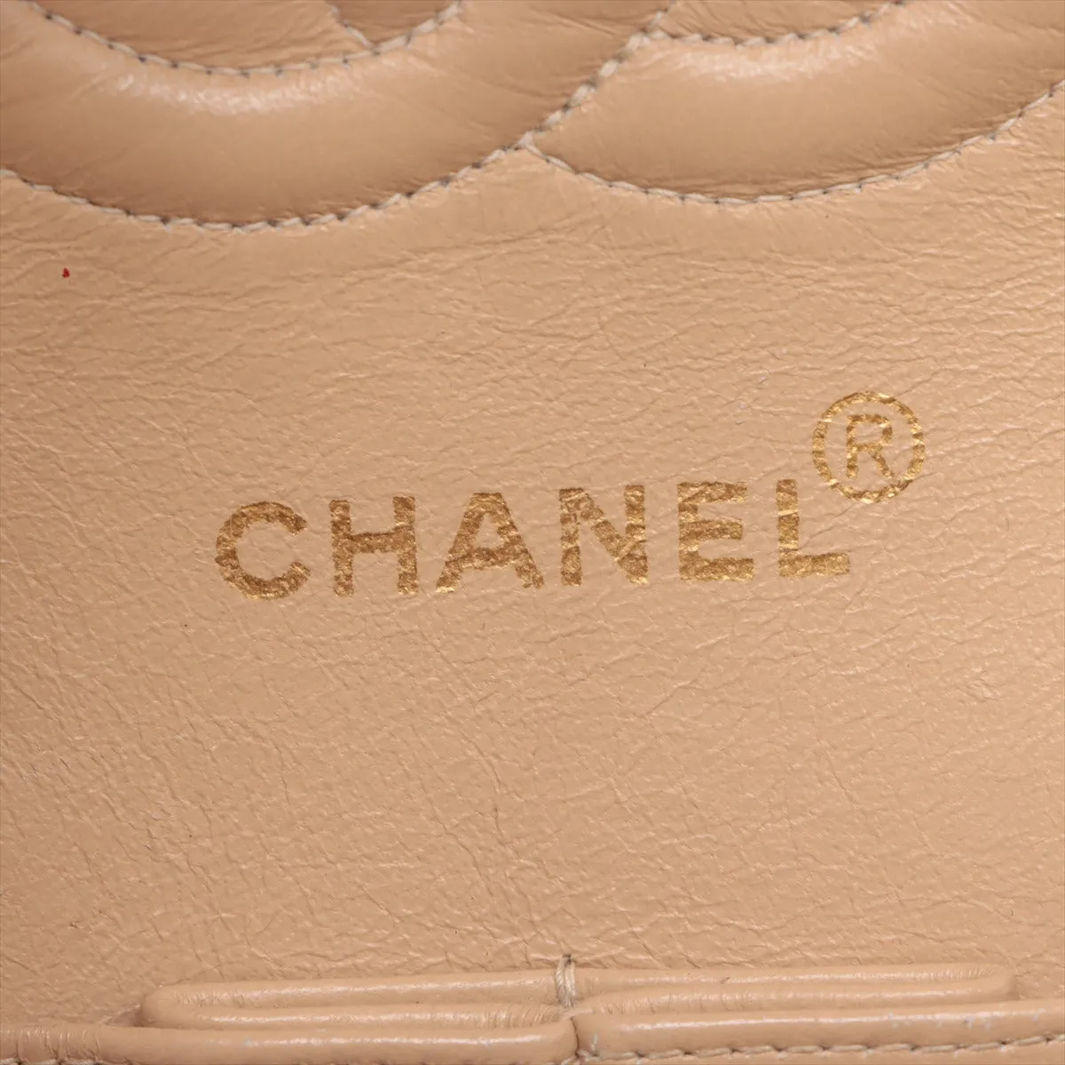 Chanel Matelasse 25 Lambskin Double Flap Double Chain Bag Beige Gold Metal Fittings 4163336 A01112  #2427