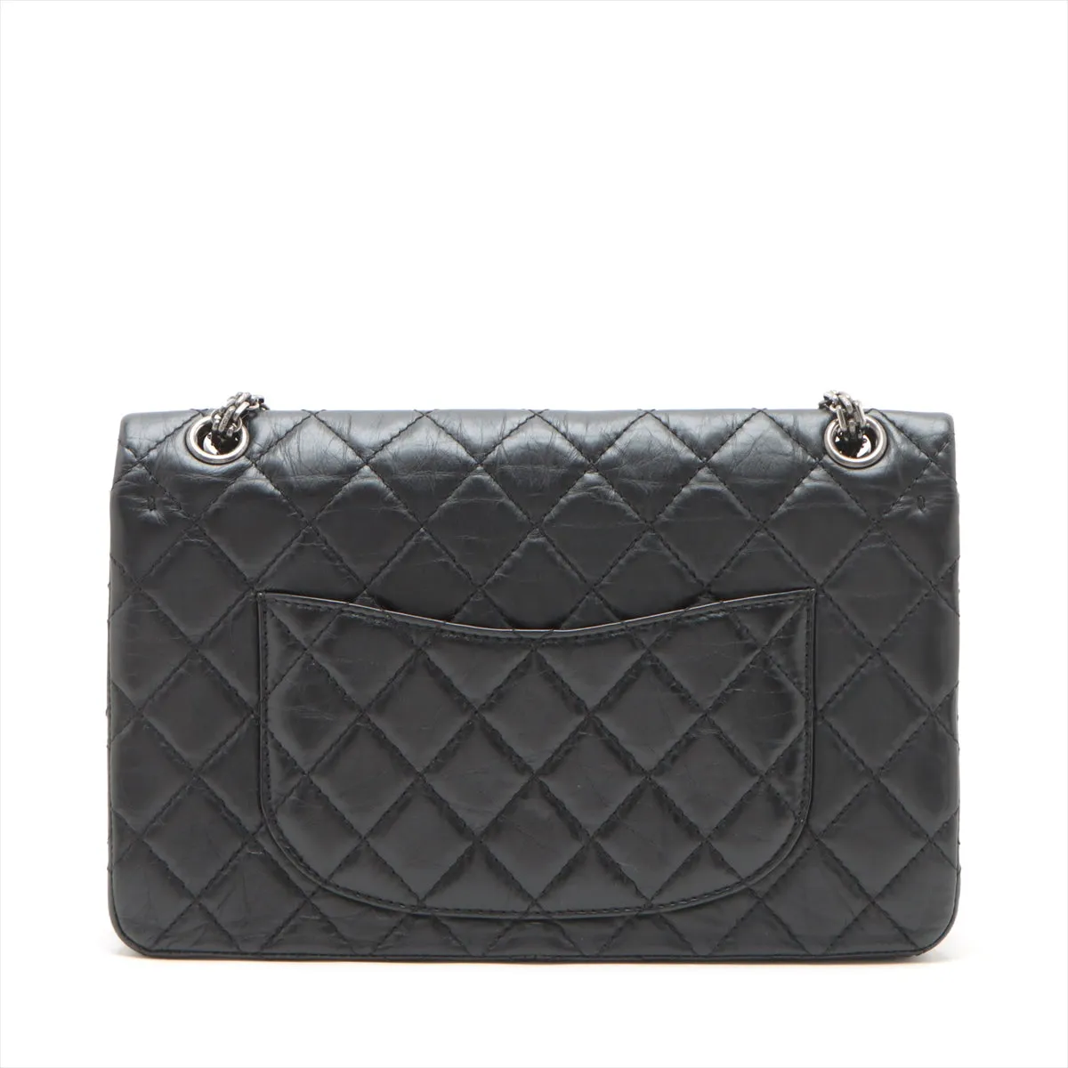 Chanel Matelasse 2.55 Large Leather Double Flap Double Chain Bag Black Gunmetal Fittings 16886927 A37587 #2429