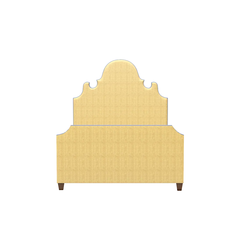 Charleston Platform Bed with Footboard - Natural Raffia