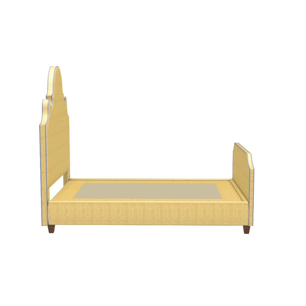 Charleston Platform Bed with Footboard - Natural Raffia