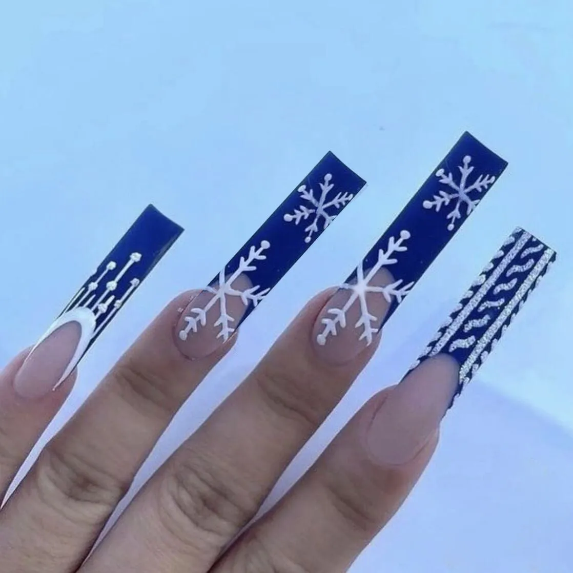 Christmas snow Coffin in french blue