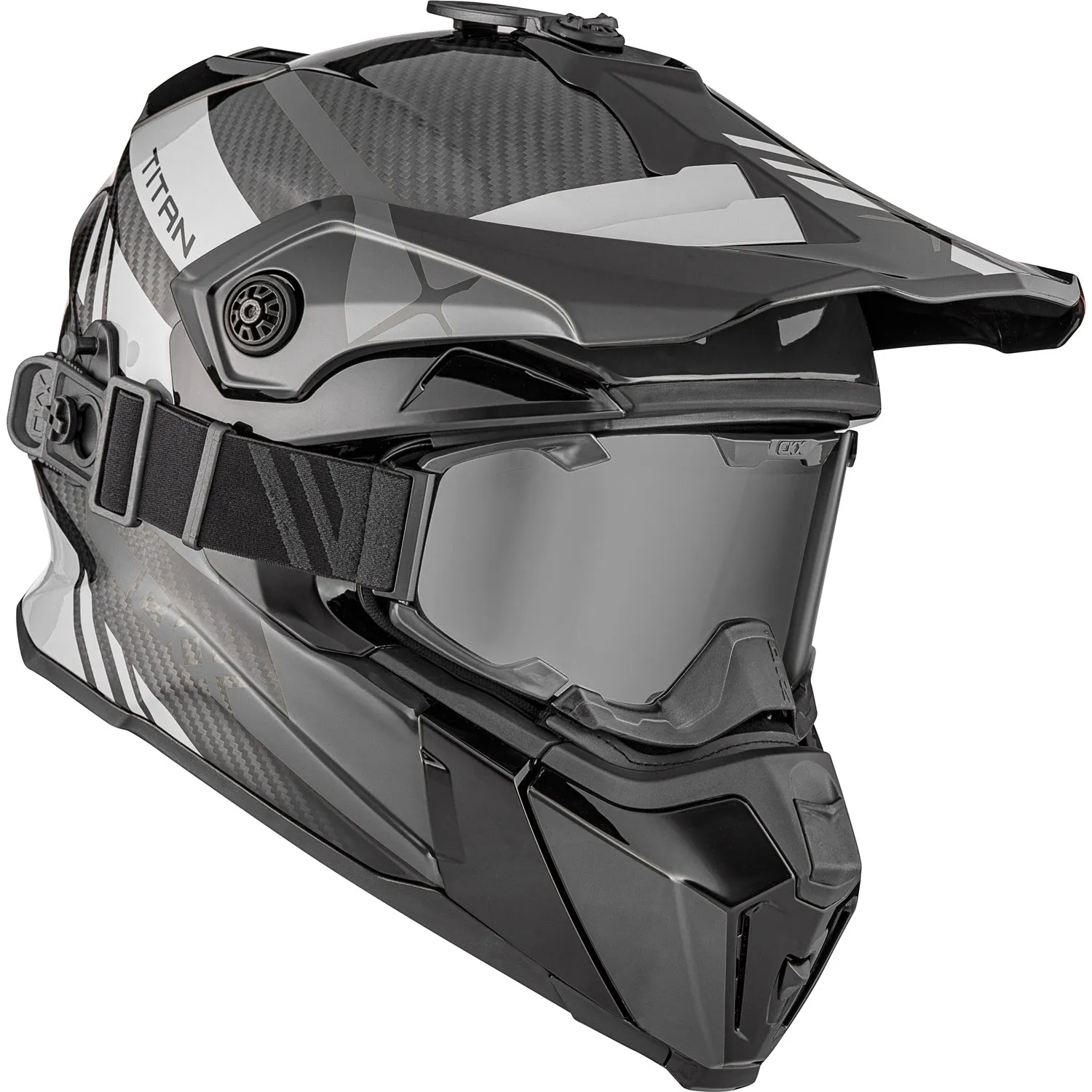CKX Titan Trak Carbon Original Trail and Backcountry Helmet with 210° Goggles