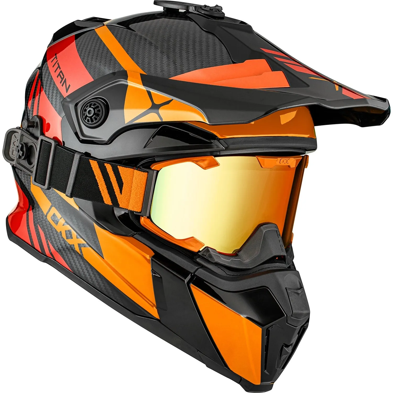 CKX Titan Trak Carbon Original Trail and Backcountry Helmet with 210° Goggles