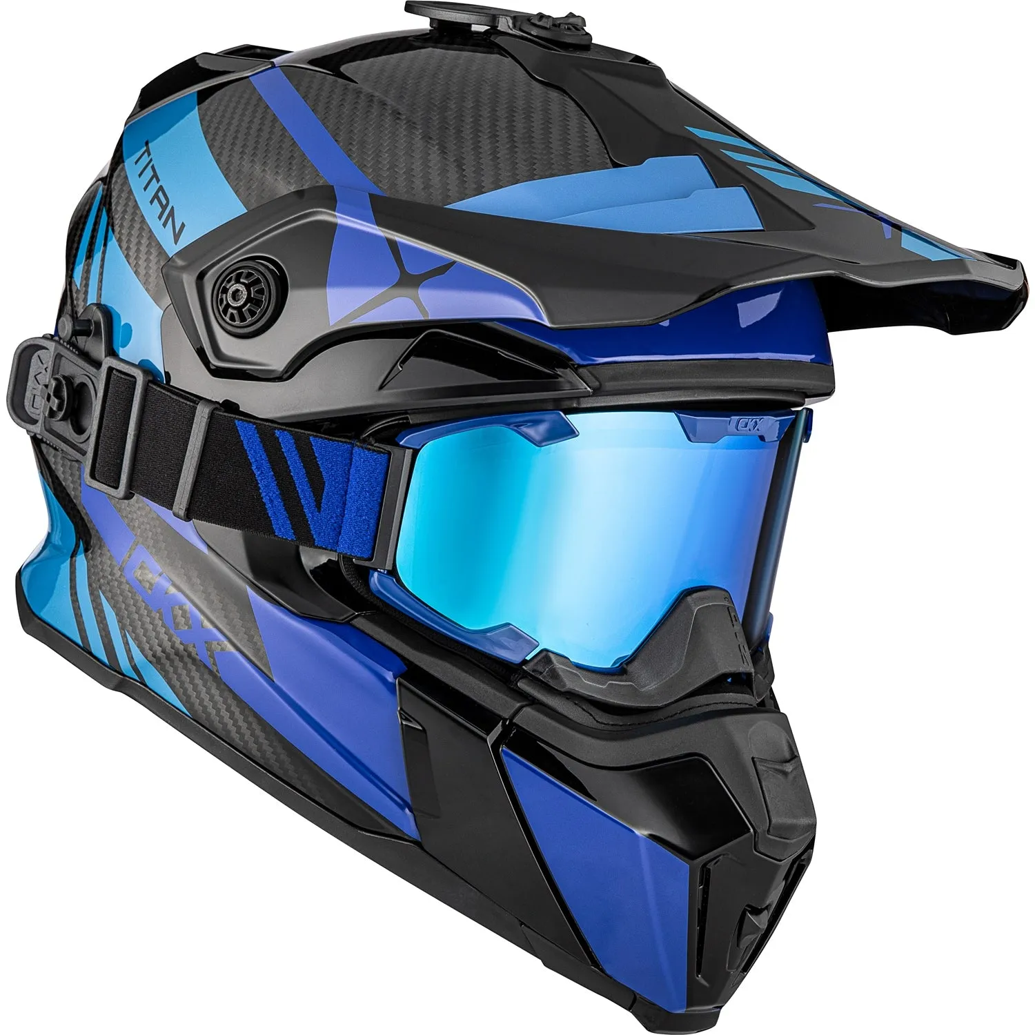 CKX Titan Trak Carbon Original Trail and Backcountry Helmet with 210° Goggles