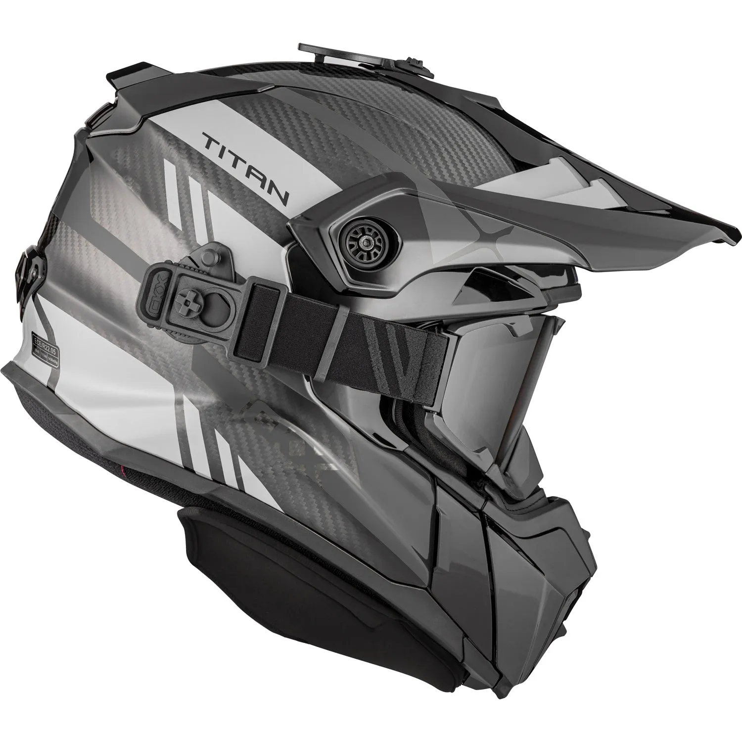CKX Titan Trak Carbon Original Trail and Backcountry Helmet with 210° Goggles