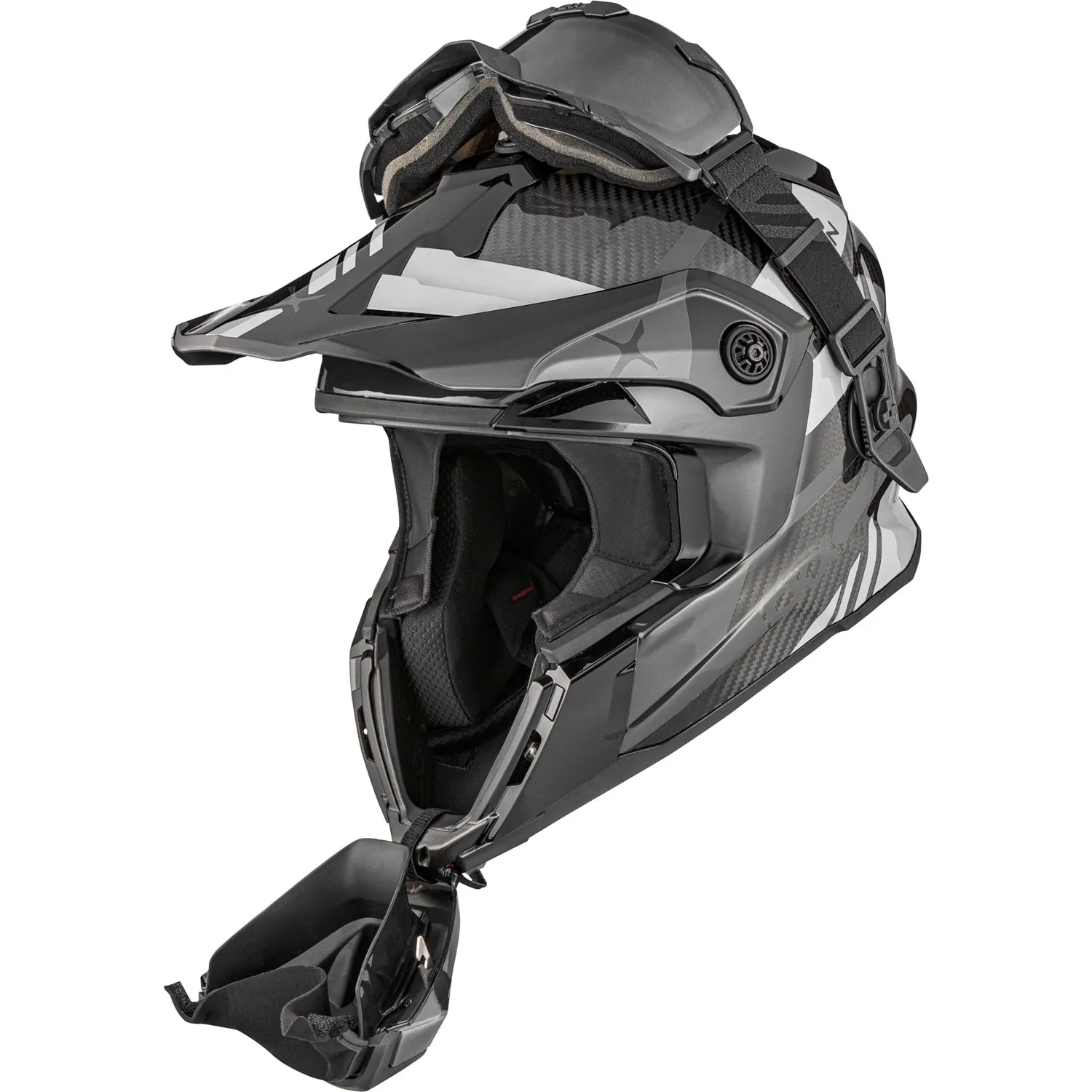 CKX Titan Trak Carbon Original Trail and Backcountry Helmet with 210° Goggles
