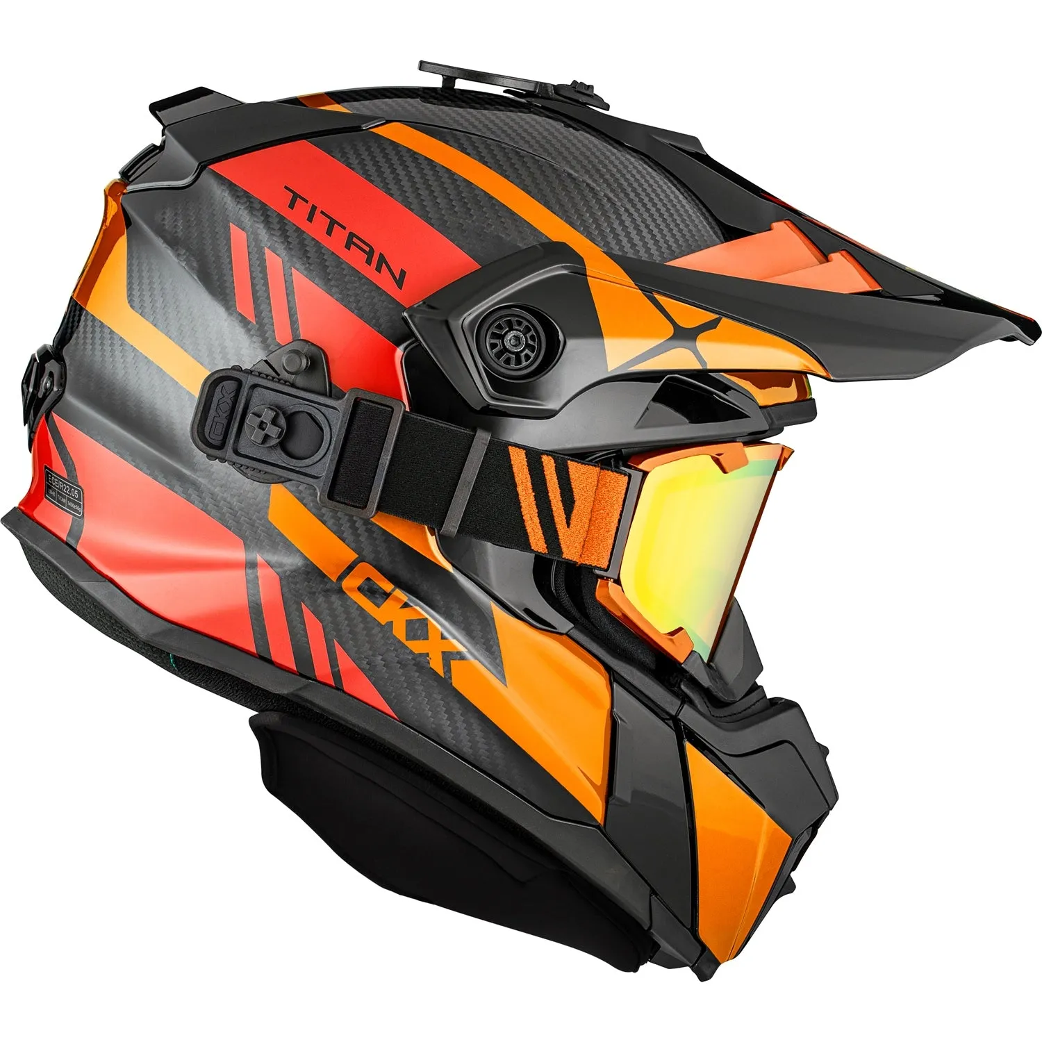 CKX Titan Trak Carbon Original Trail and Backcountry Helmet with 210° Goggles
