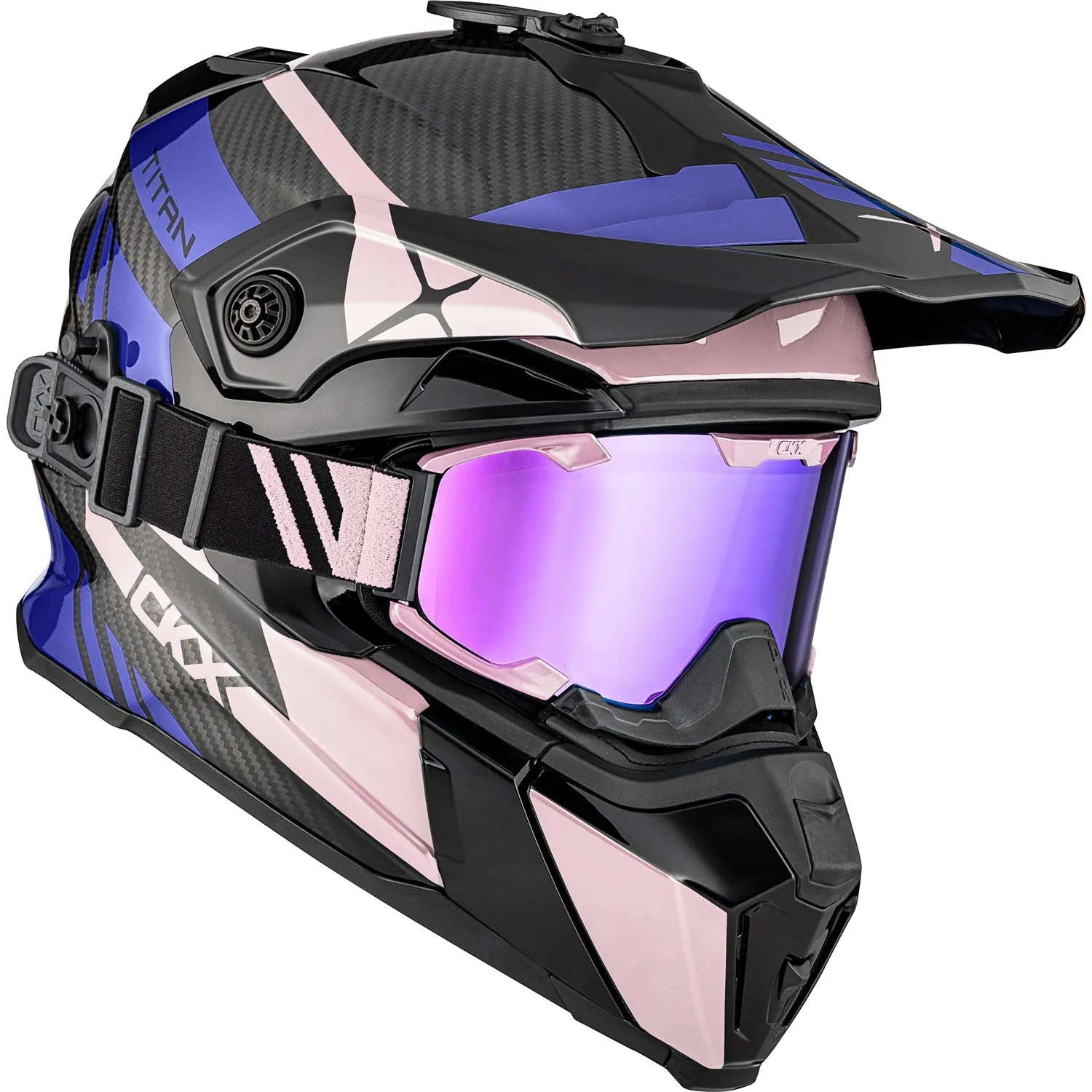 CKX Titan Trak Carbon Original Trail and Backcountry Helmet with 210° Goggles