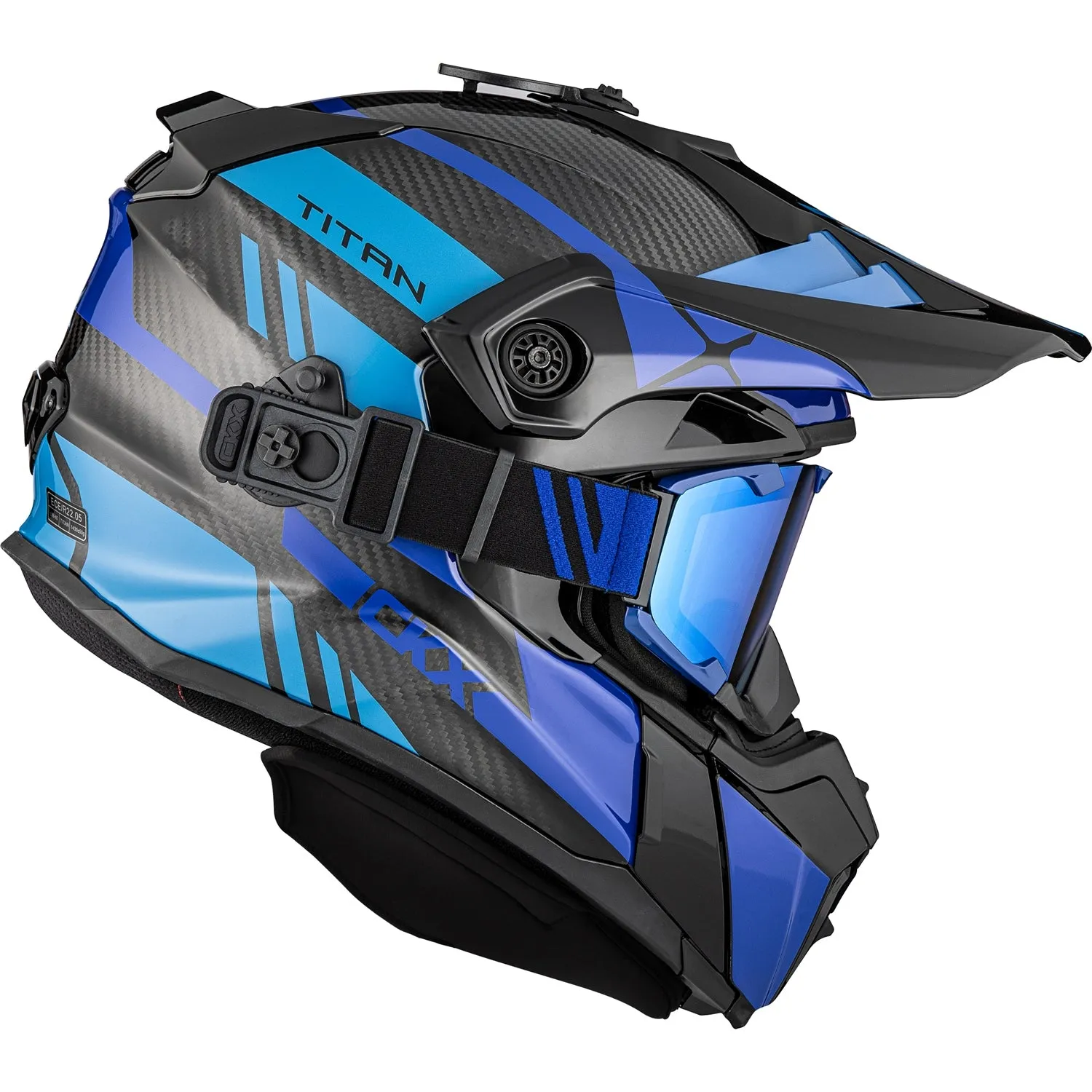 CKX Titan Trak Carbon Original Trail and Backcountry Helmet with 210° Goggles